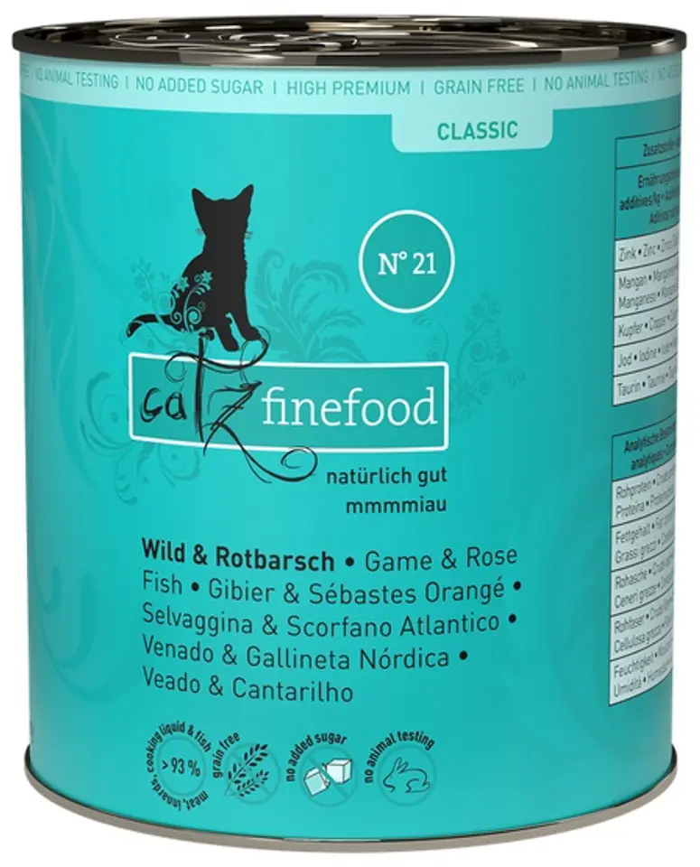 ⁨Catz Finefood Classic N.21 Dziczyzna i Karmazyn puszka 800g⁩ w sklepie Wasserman.eu