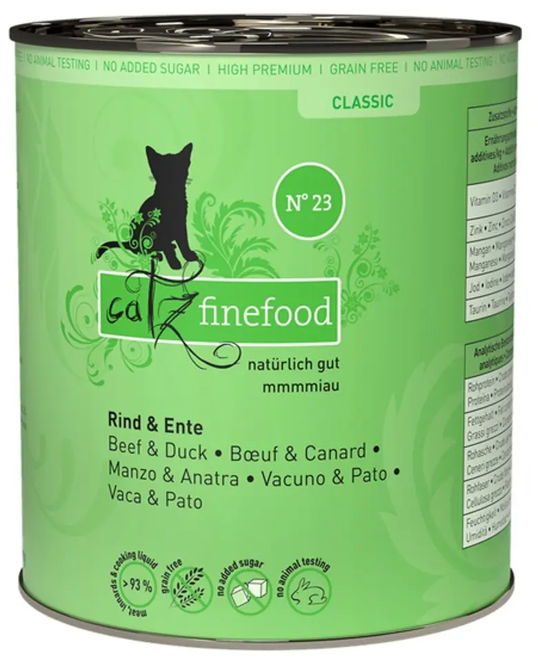 ⁨Catz Finefood Classic N.23 Wołowina i Kaczka puszka 800g⁩ w sklepie Wasserman.eu
