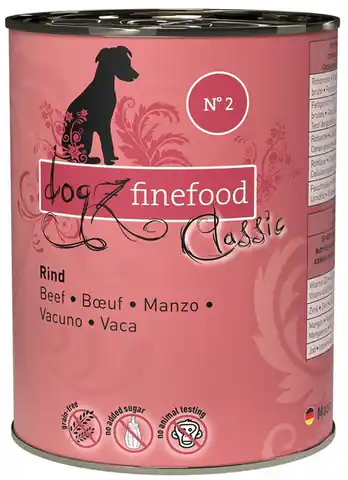 ⁨Dogz Finefood Classic N.02 Wołowina puszka 400g⁩ w sklepie Wasserman.eu