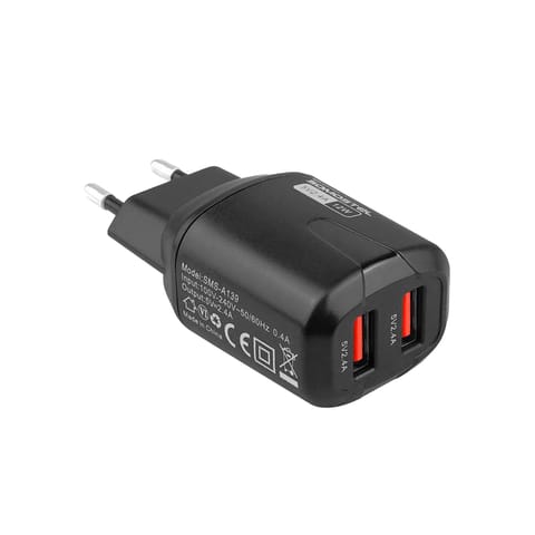 ⁨Wall charger Somostel SMS-A139, 2 x USB + Micro USB cable, 2.4 A. (1LM)⁩ at Wasserman.eu