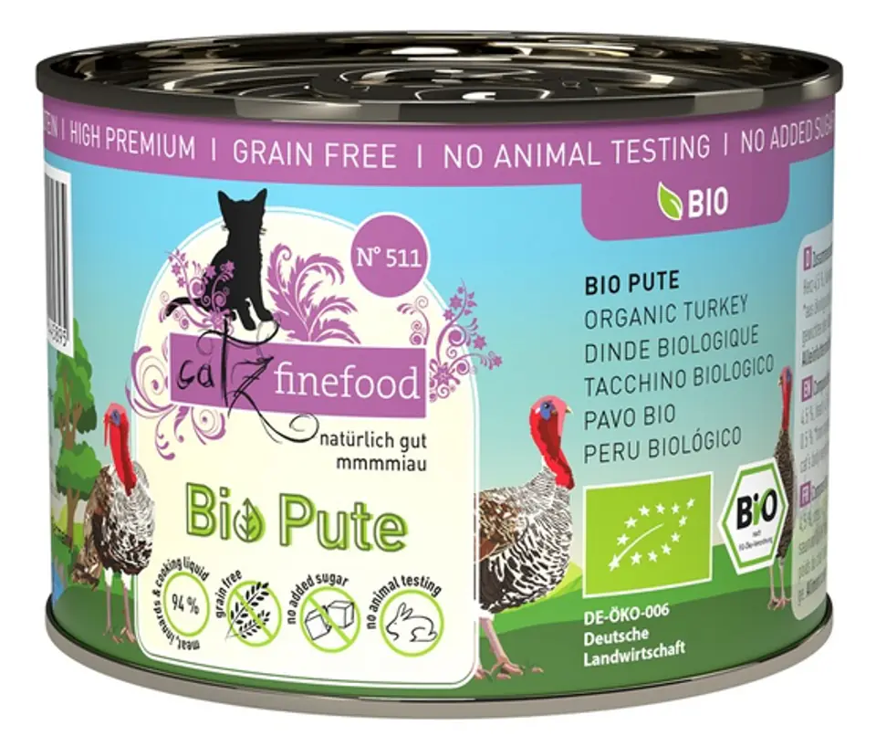 ⁨Catz Finefood Bio N.511 Turkey can 200g⁩ at Wasserman.eu