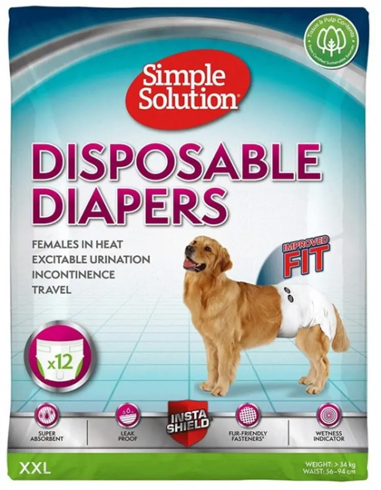 ⁨Simple Solution Disposable diapers for females XXL 12pcs.⁩ at Wasserman.eu