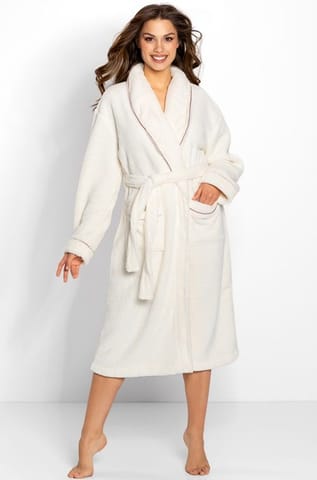 ⁨Bathrobe Dolce Vita Ecru-Dusty Pink (Size XL)⁩ at Wasserman.eu