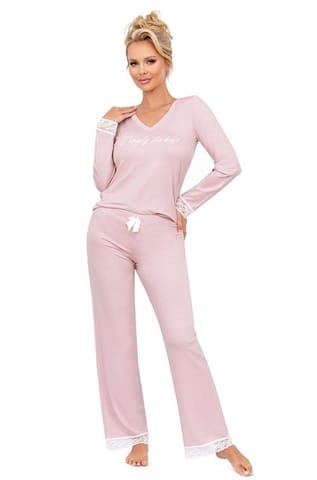 ⁨Piżama Simply Long Powder Pink (Rozmiar 44)⁩ w sklepie Wasserman.eu