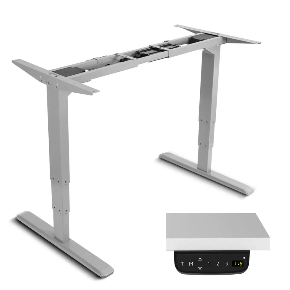 ⁨Maclean Electric Desk, Height adjustment, Table top grey for standing sedentary work, Max height 125cm 100 kg, MC-763⁩ at Wasserman.eu