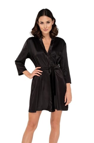 ⁨Bathrobe Anette Black (Size L)⁩ at Wasserman.eu