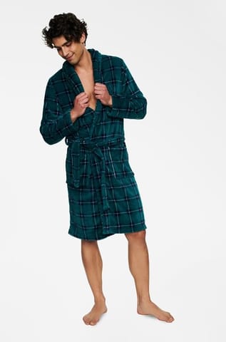 ⁨Bathrobe Trip 40068-77X green-navy (size XL)⁩ at Wasserman.eu