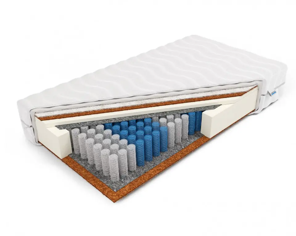 ⁨Frankhauer Pocket mattress with coconut and Sheep's Wool Hebe (Dormia cover, size 80 x 200)⁩ at Wasserman.eu
