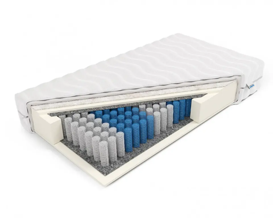 ⁨Frankhauer Pocket mattress with sheep's wool Zephyr (Dormia cover, size 90 x 200)⁩ at Wasserman.eu