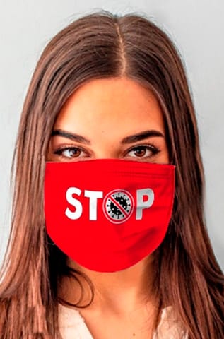 ⁨Mask ANS-S 116 Stop Red Red (Universal Size)⁩ at Wasserman.eu