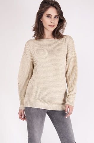 ⁨Sweter Beatrix SWE 097 Beżowy (Rozmiar M)⁩ w sklepie Wasserman.eu