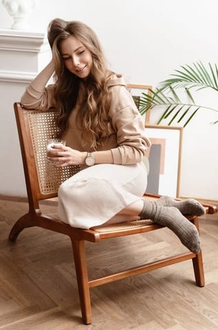 ⁨Socks 044-003 Melange Beige Melange Beige (size 35/37)⁩ at Wasserman.eu