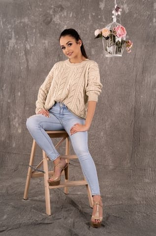 ⁨Sweter Marynesta Beige (Rozmiar One Size)⁩ w sklepie Wasserman.eu