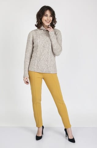 ⁨Sweter Estelle SWE 121 Beżowy (Rozmiar M)⁩ w sklepie Wasserman.eu