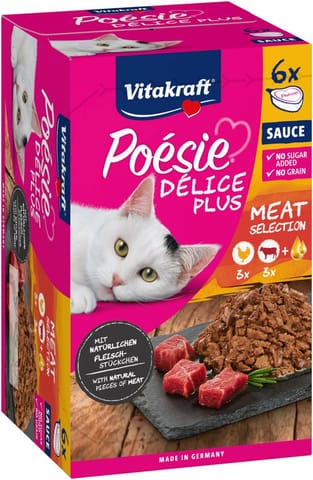 ⁨VITAKRAFT Poesie delice PLUS kurczak+wołowina - Przysmak dla kota - 6x85g⁩ w sklepie Wasserman.eu