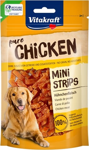 ⁨VITAKRAFT Mini Strips Chicken - dog treat - 80g⁩ at Wasserman.eu