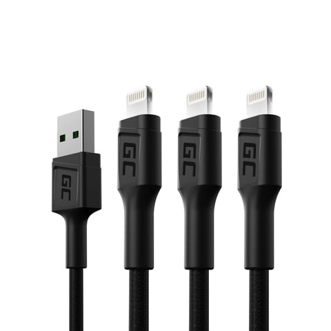 ⁨Green Cell KABGCSET06 lightning cable 2 m Black⁩ at Wasserman.eu