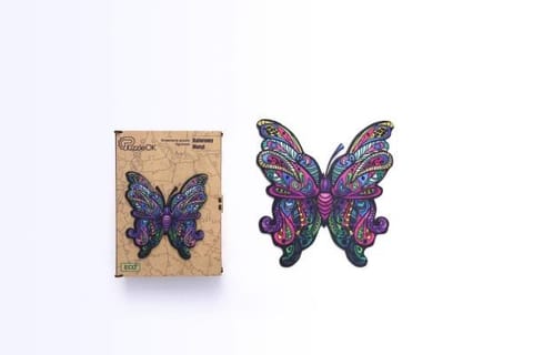 ⁨Wooden puzzle eco 103 Colorful butterfly A3⁩ at Wasserman.eu