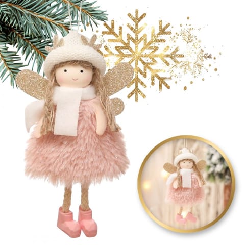 ⁨Christmas tree decoration - Angel pink 15cm 1pc⁩ at Wasserman.eu