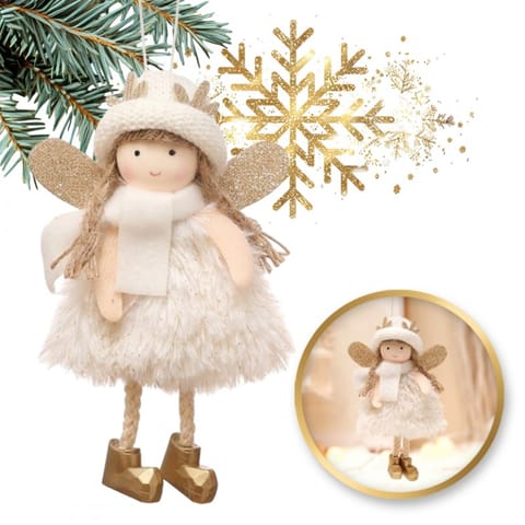 ⁨Christmas tree decoration - Angel white 15cm 1pc⁩ at Wasserman.eu