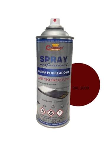 ⁨SPRAY Farba Podkładowa antykorozyjna Champion 400ml CZERWONA RAL 3009⁩ w sklepie Wasserman.eu