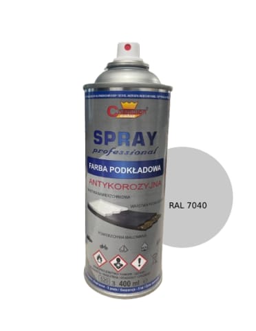 ⁨SPRAY Farba Podkładowa antykorozyjna Champion 400ml SZARY RAL 70040⁩ w sklepie Wasserman.eu