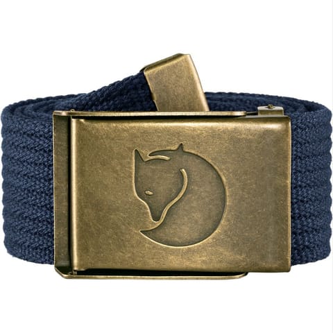 ⁨Pasek damski/męski Fjällräven Canvas Brass Belt 4 cm F77297 (kolor Granatowy. Niebieski, rozmiar One size)⁩ w sklepie Wasserman.eu