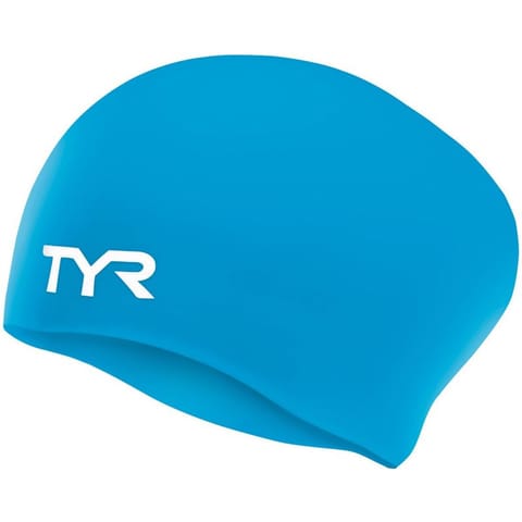 ⁨Czepek pływacki TYR Long Hair Silcon Cap LCSL (kolor Niebieski, rozmiar One size)⁩ w sklepie Wasserman.eu