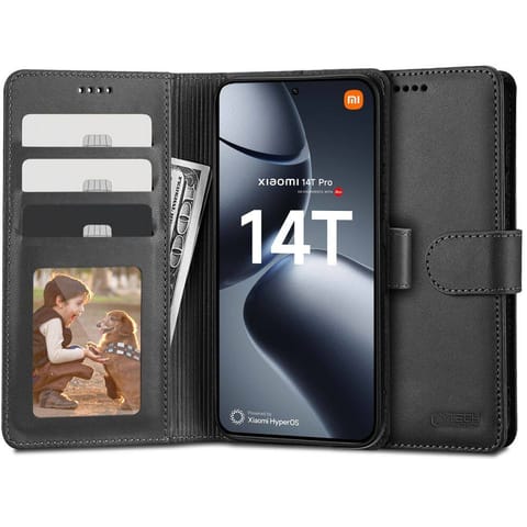 ⁨Etui XIAOMI 14T PRO Tech-Protect Wallet czarne⁩ w sklepie Wasserman.eu