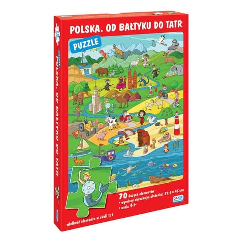 ⁨Puzzle 70 elementów. Polska. Od Bałtyku do Tatr⁩ w sklepie Wasserman.eu