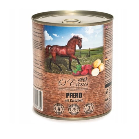 ⁨O'CANIS Horse meat with potatoes - wet dog food - 800g⁩ at Wasserman.eu