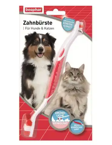 ⁨Beaphar Zahnbürste mit zwei Köpfen für Hunde und Katzen⁩ im Wasserman.eu