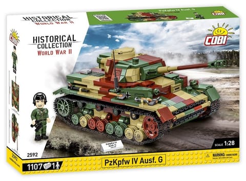 ⁨COBI 2592 Historical Collection WWII Czołg Panzerkampfwagen PzKpfw IV Ausf. G 1107 klocków⁩ w sklepie Wasserman.eu