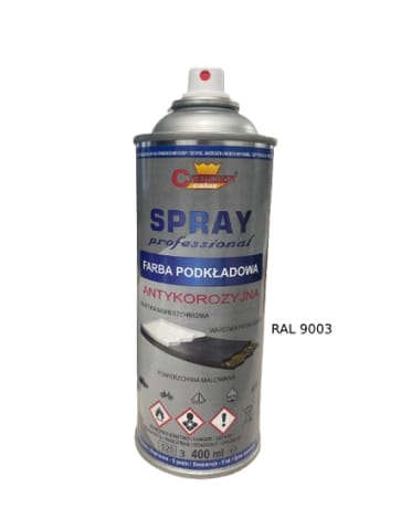 ⁨SPRAY Farba Podkładowa antykorozyjna Champion 400ml BIAŁA RAL 9003⁩ w sklepie Wasserman.eu