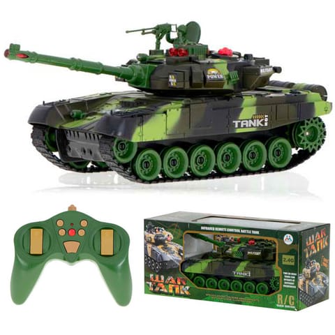 ⁨Czołg zdalnie sterowany na pilota RC War Tank 9993 2.4 GHz kamuflaż leśny⁩ w sklepie Wasserman.eu
