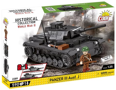 ⁨COBI 2289 Historical Collection WWII Panzer III Ausf.J Panzerkampfwagen III - German Medium Tank 590 Bricks⁩ at Wasserman.eu