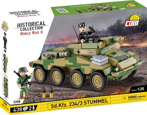 ⁨COBI 2288 Historical Collection WWII Sd.Kfz. 234/3 Stummel - German heavy armoured car 438 bricks⁩ at Wasserman.eu