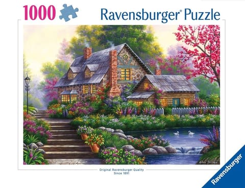 ⁨Puzzle 1000 Romantyczny domek na wsi⁩ w sklepie Wasserman.eu