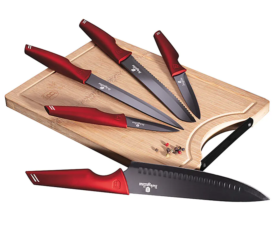 ⁨SET OF 5 KITCHEN KNIVES WITH BOARD BERLINGER HAUS BH-2704⁩ at Wasserman.eu