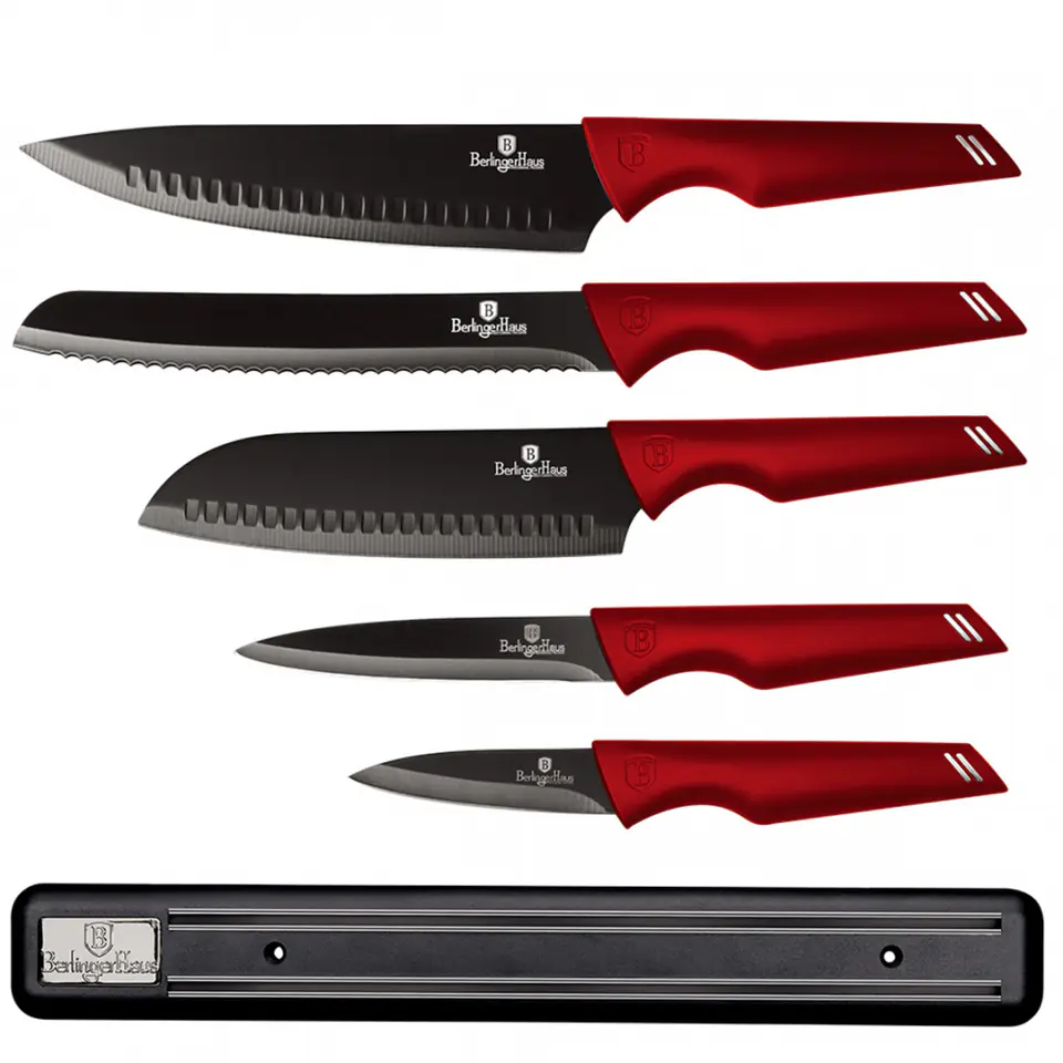 ⁨SET OF 5 KITCHEN KNIVES WITH BERLINGER HAUS BH-2694 STRIP⁩ at Wasserman.eu