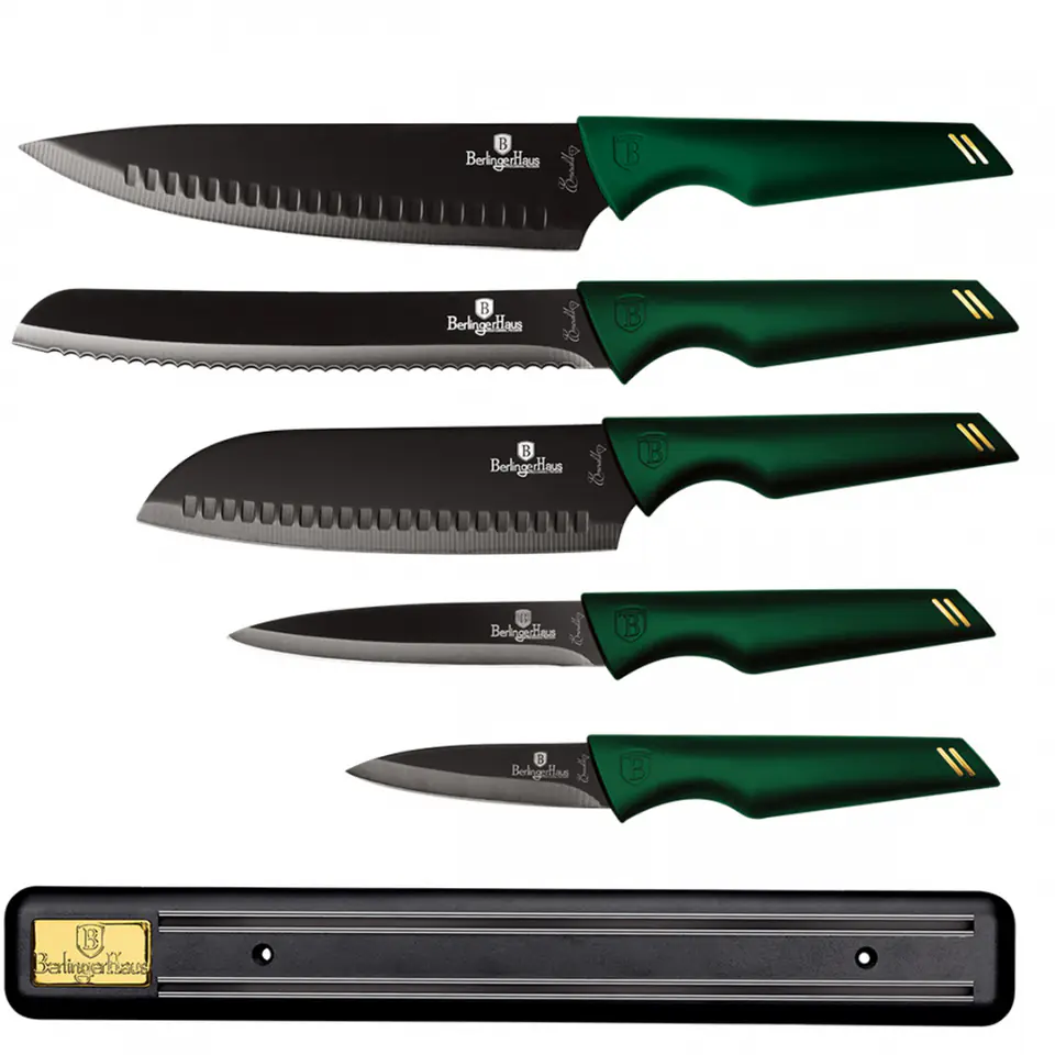 ⁨SET OF 5 KITCHEN KNIVES WITH BERLINGER HAUS BH-2696 STRIP⁩ at Wasserman.eu