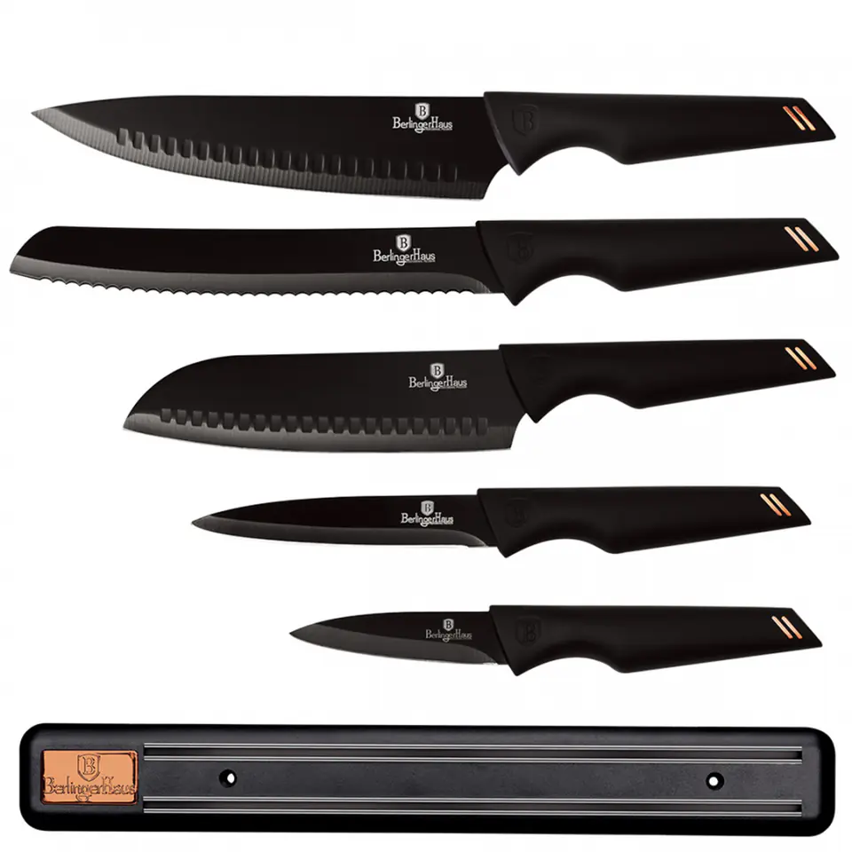 ⁨SET OF 5 KITCHEN KNIVES WITH BERLINGER HAUS BH-2698 STRIP⁩ at Wasserman.eu