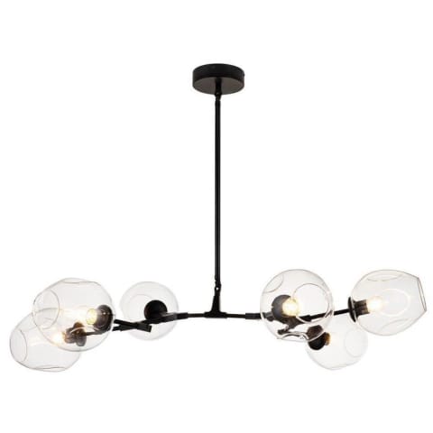 ⁨Lampa wisząca MODERN ORCHID-6 transparentno czarna 130 cm (Kolor czarny matowy)⁩ w sklepie Wasserman.eu