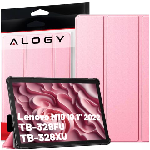 ⁨Etui na tablet Lenovo Tab M10 3gen 3 GEN 10.1 2022 TB328FU TB328XU obudowa Case Alogy Book Cover Różowe⁩ w sklepie Wasserman.eu