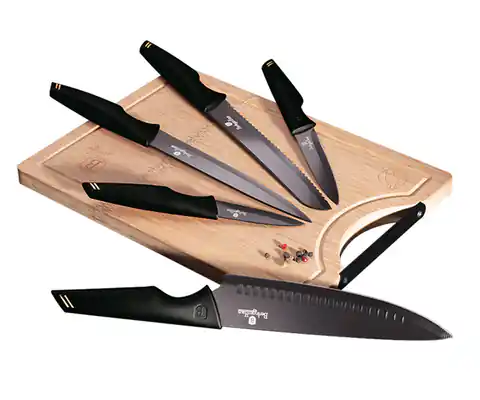 ⁨SET OF 5 KITCHEN KNIVES WITH BOARD BERLINGER HAUS BH-2708⁩ at Wasserman.eu