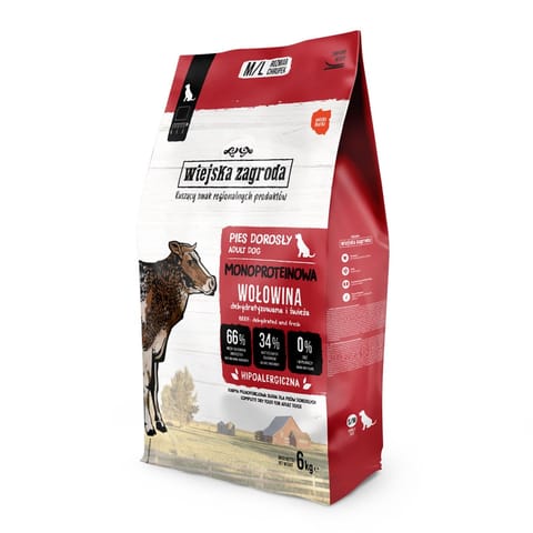 ⁨WIEJSKA ZAGRODA Monoprotein Beef - dry dog food - 6kg⁩ at Wasserman.eu