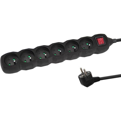 ⁨Esperanza ELK219K Power strip 6GN/5M Black⁩ at Wasserman.eu