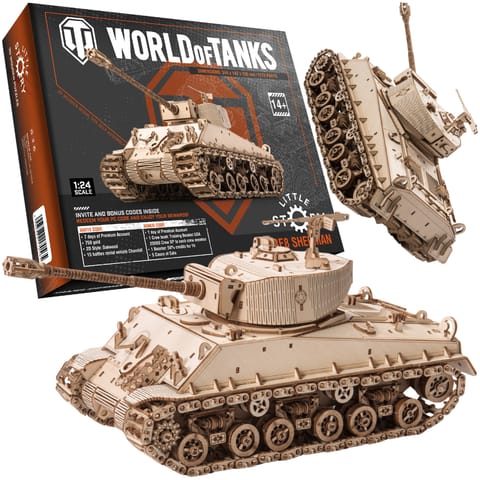 ⁨Little Story Drewniane Puzzle Model 3D - M4A38 Sherman⁩ w sklepie Wasserman.eu