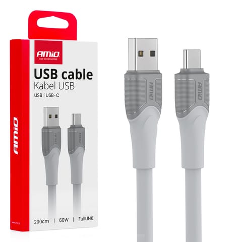 ⁨Kabel do ładowania usb-a usb-c 60w 200cm fulllink transmisja danych amio-04290⁩ w sklepie Wasserman.eu