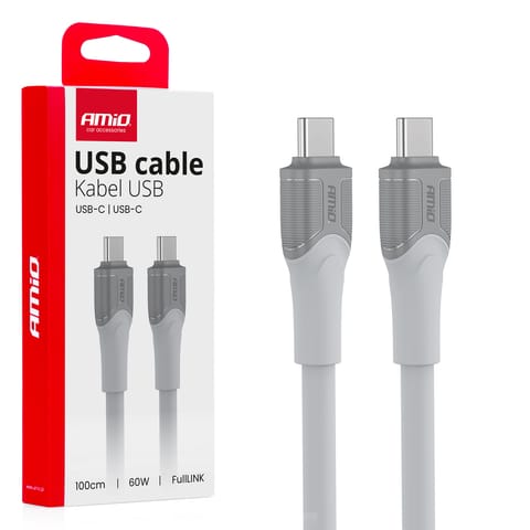 ⁨Kabel do ładowania usb-c usb-c 60w 100cm fulllink transmisja danych amio-04291⁩ w sklepie Wasserman.eu